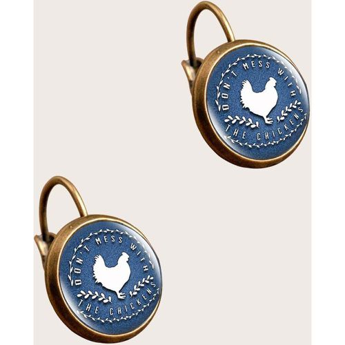 Boucles d'oreilles poulet motif rond - SHEIN - Modalova