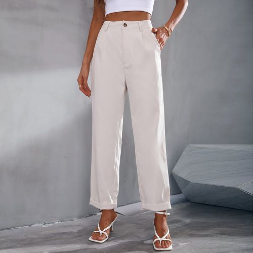 Pantalon tailleur unicolore à poches - SHEIN - Modalova