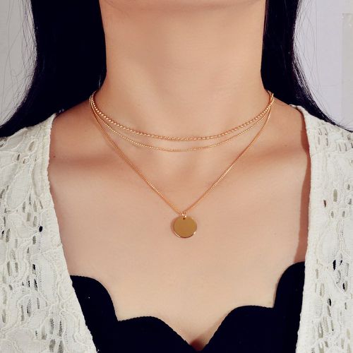 Collier avec pendentif disque - SHEIN - Modalova