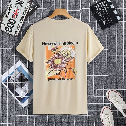 Homme T-shirt slogan et floral - SHEIN - Modalova