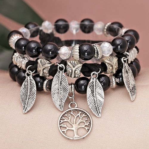 Pièces Bracelet perlé feuille & à détail d'arbre - SHEIN - Modalova