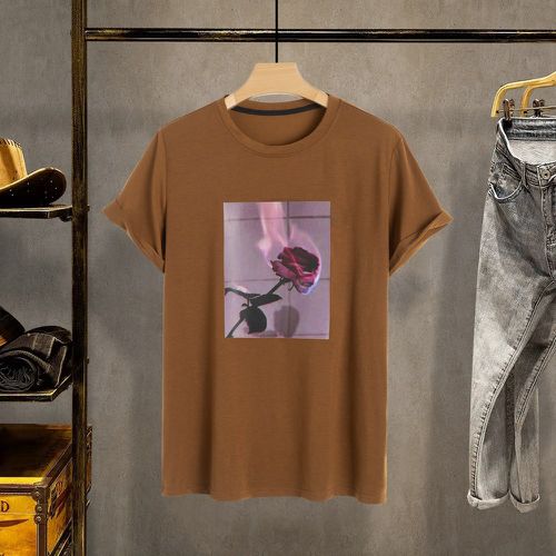 Homme T-shirt à imprimé rose - SHEIN - Modalova