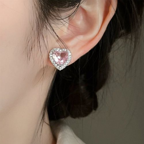 Boucles d'oreilles à strass cœur - SHEIN - Modalova