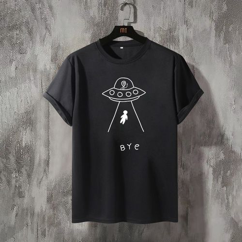 Homme T-shirt UFO & à lettres - SHEIN - Modalova