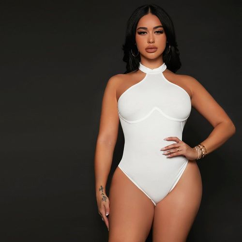 Unitard bustier dos-nu à nœud ras-du-cou - SHEIN - Modalova