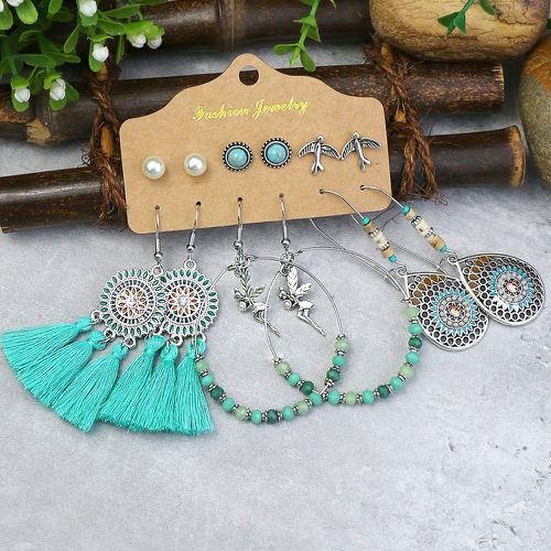 Paires Boucles d'oreilles perle & à franges - SHEIN - Modalova