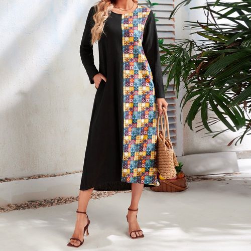 Robe tunique à imprimé géométrique avec poche cachée - SHEIN - Modalova