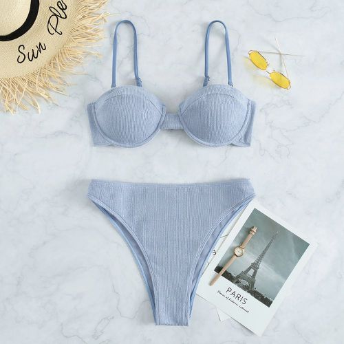 Bikini côtelé push-up taille haute - SHEIN - Modalova