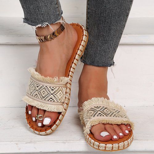 Sandales plates géométrique à frange - SHEIN - Modalova