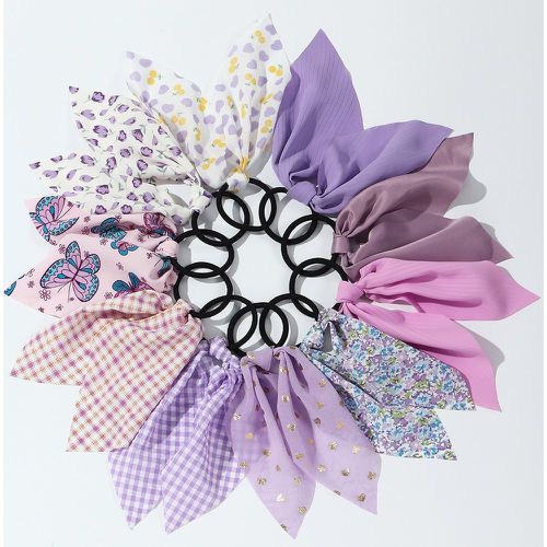 Pièces Élastique avec foulard pour cheveux à imprimé fleur et carreaux - SHEIN - Modalova