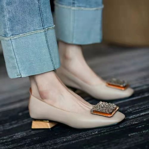 Chaussures plates avec strass à bout carré - SHEIN - Modalova