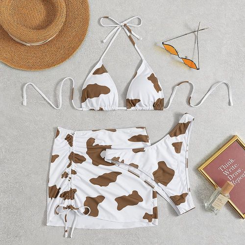 Pièces Bikini à imprimé vache & Jupe de plage - SHEIN - Modalova