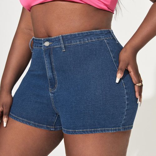 Short en jean zippé à poche - SHEIN - Modalova