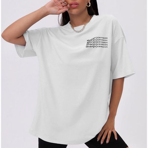 T-shirt long à lettres - SHEIN - Modalova