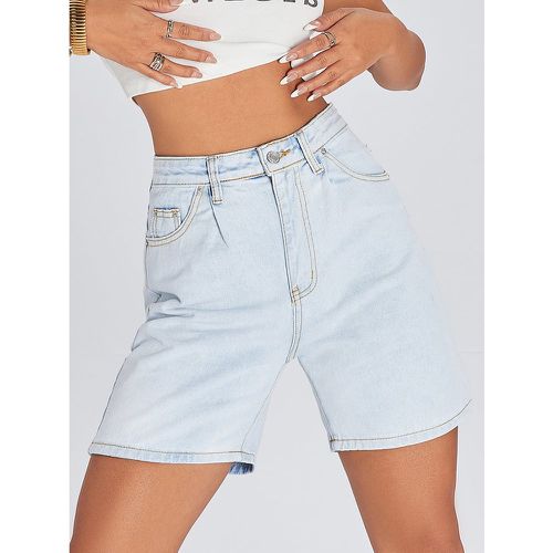 Short en jean taille haute à surpiqûres - SHEIN - Modalova