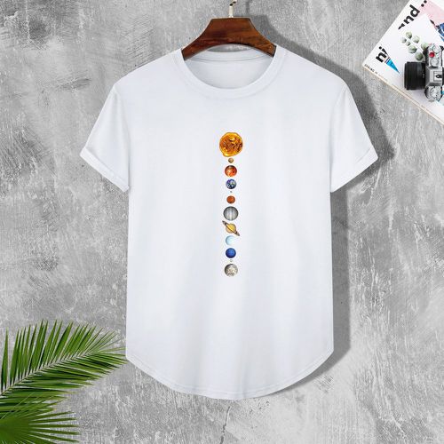 Homme T-shirt à imprimé planète - SHEIN - Modalova