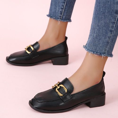 Mocassins à détail en métal à talons épais - SHEIN - Modalova