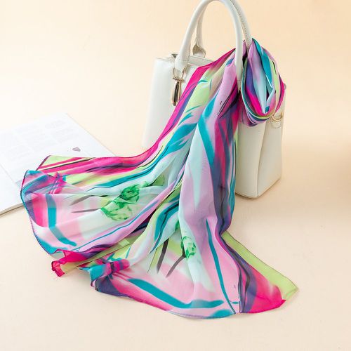 Écharpe à blocs de couleurs à imprimé floral - SHEIN - Modalova