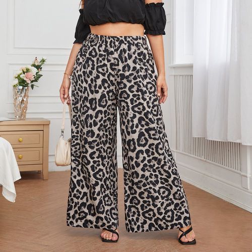 Pantalon ample taille haute léopard - SHEIN - Modalova