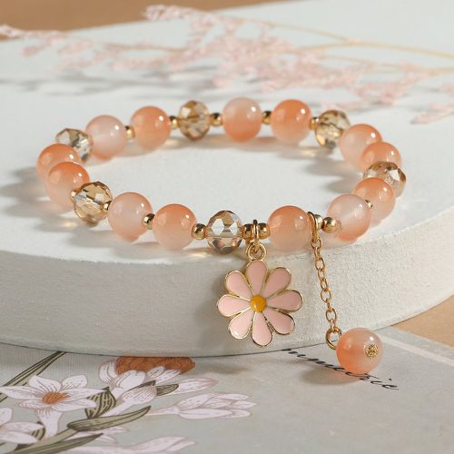 Bracelet perlé de couleur aléatoire à fleur - SHEIN - Modalova
