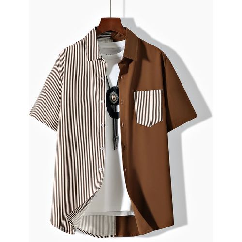 Chemise à rayures patch à poche (sans t-shirt) - SHEIN - Modalova