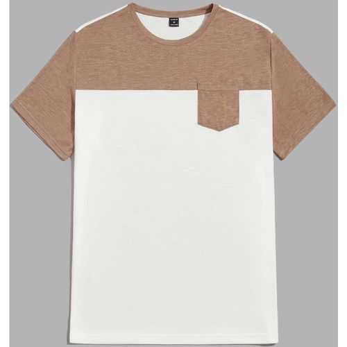 T-shirt à blocs de couleurs à poche - SHEIN - Modalova