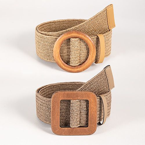 Pièces Ceinture tissée à boucle carrée - SHEIN - Modalova