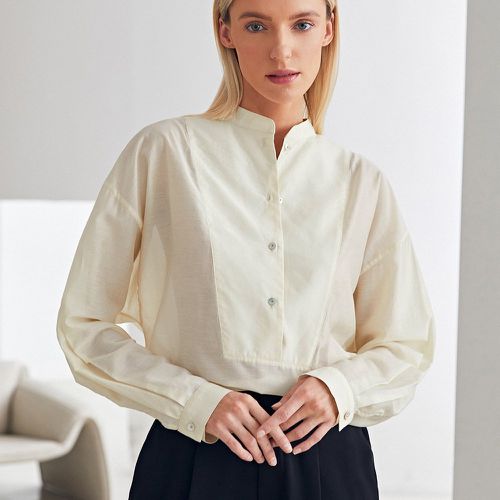 Blouse en lin à col montant - SHEIN - Modalova