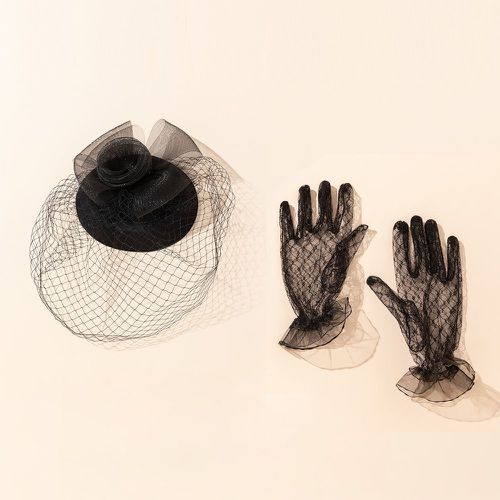 Gants unicolore en tulle & Chapeau - SHEIN - Modalova