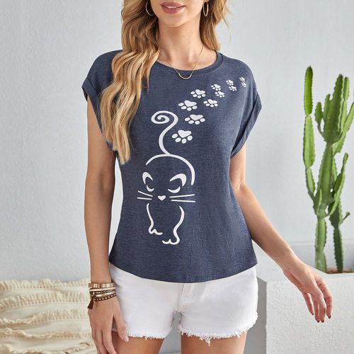 T-shirt dessin animé manches chauve-souris - SHEIN - Modalova