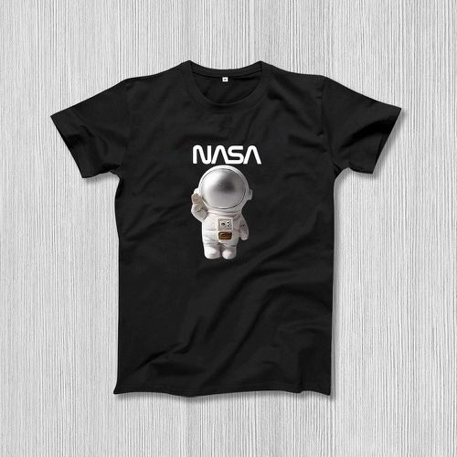 T-shirt lettre & à imprimé astronaute - SHEIN - Modalova