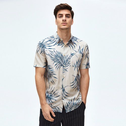 Chemise à imprimé tropical patch à poche - SHEIN - Modalova