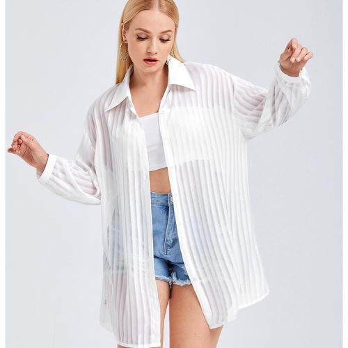 Blouse à bouton transparent - SHEIN - Modalova