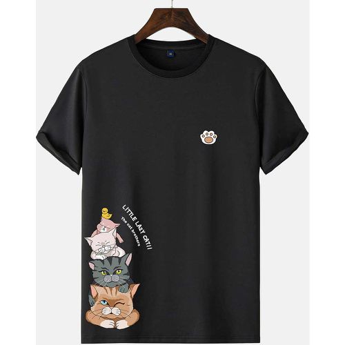T-shirt à motif lettre et dessin animé - SHEIN - Modalova