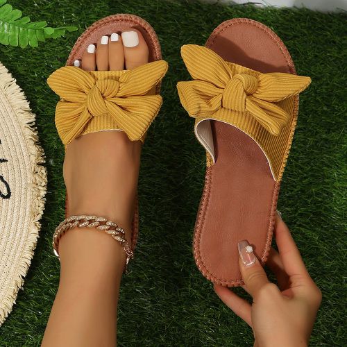 Sandales plates à nœud papillon - SHEIN - Modalova
