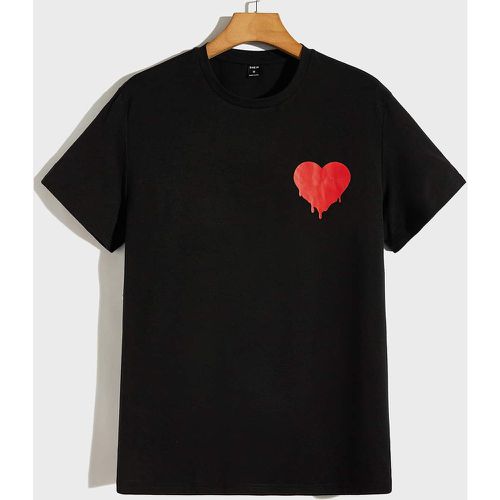 Homme T-shirt à imprimé cœur - SHEIN - Modalova