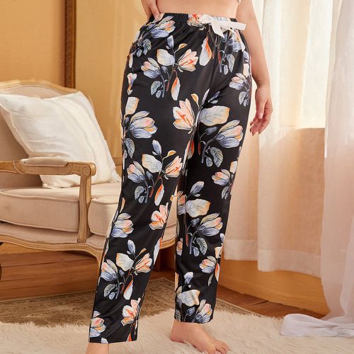 Pantalon à domicile à imprimé floral à nœud - SHEIN - Modalova