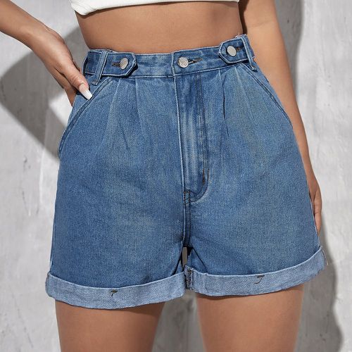 Short en jean taille haute ourlet roulé - SHEIN - Modalova