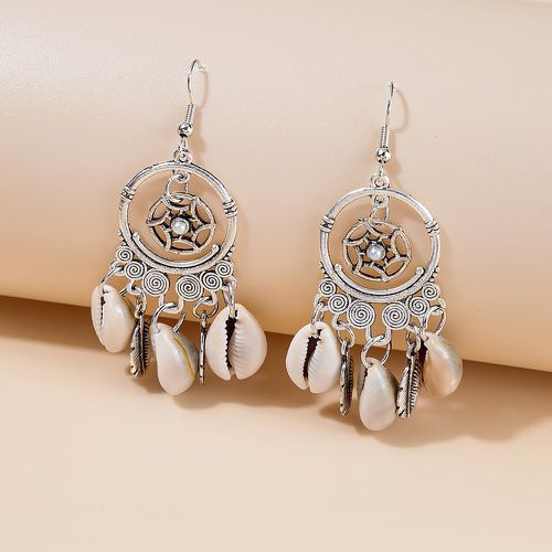 Pendants d'oreilles à fausse perle coquille & feuille - SHEIN - Modalova