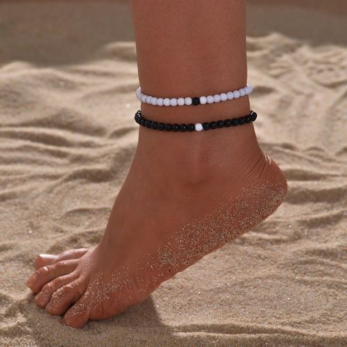 Pièces Bracelet de cheville perlé bicolore - SHEIN - Modalova