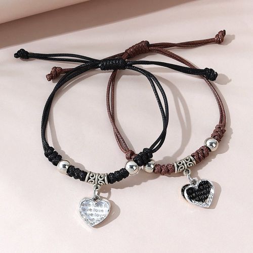 Pièces Couple Bracelet à cœur à strass - SHEIN - Modalova