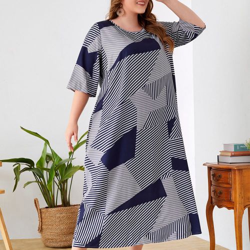 Robe tunique à imprimé géométrique à rayures - SHEIN - Modalova