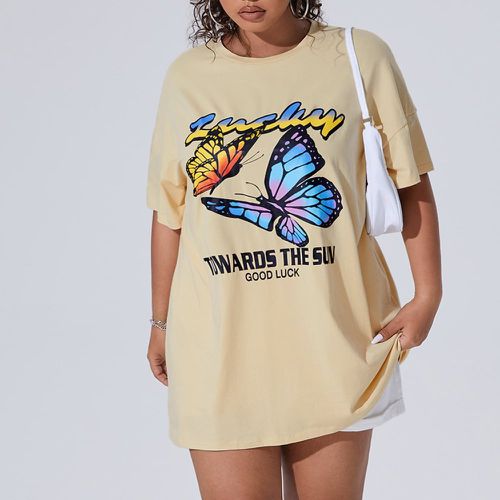 T-shirt avec motif papillon et lettre - SHEIN - Modalova