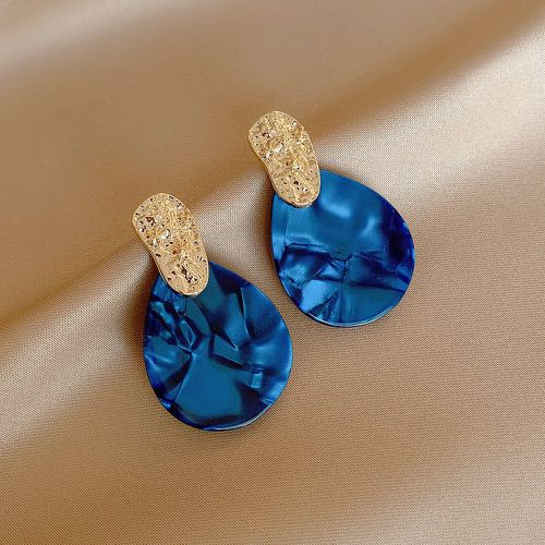 Boucles d'oreilles à design goutte d'eau texturé métallique - SHEIN - Modalova