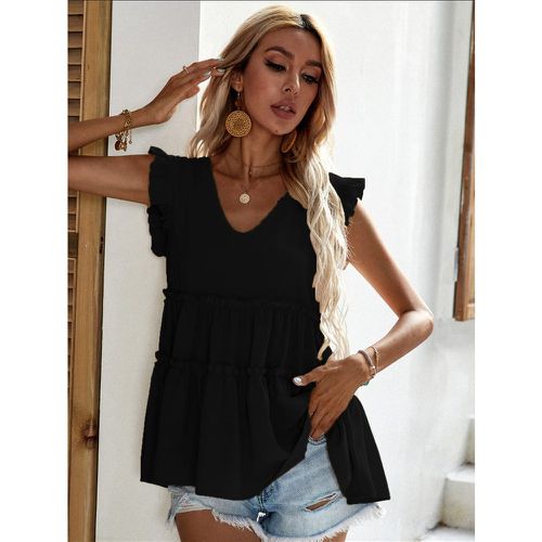 Blouse babydoll à plis encolure V - SHEIN - Modalova