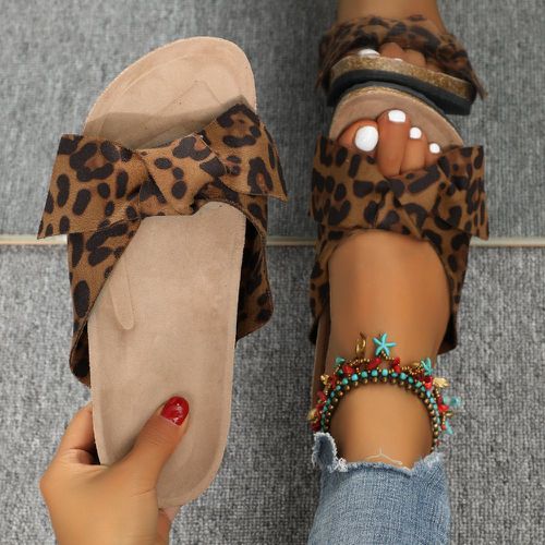 Sandales à boucles à motif léopard à nœud papillon - SHEIN - Modalova