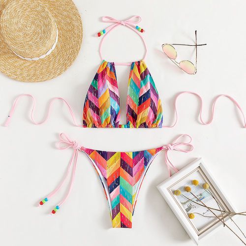 Bikini ras-du-cou versicolore géométrique - SHEIN - Modalova