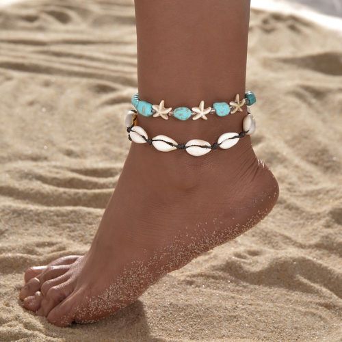 Pièces Bracelet de cheville turquoise & à détail d'étoile de mer - SHEIN - Modalova