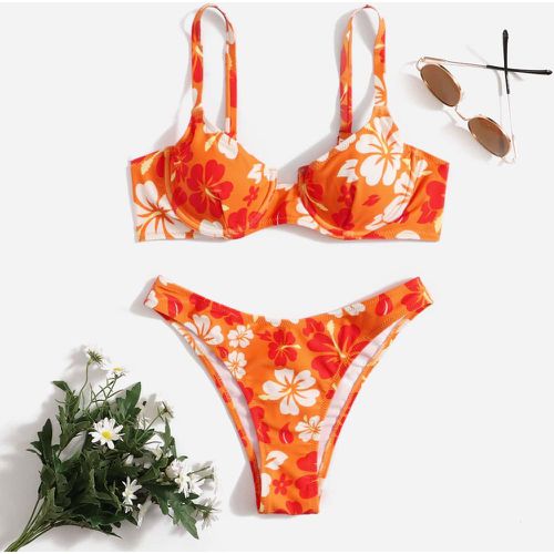 Bikini push-up à imprimé floral - SHEIN - Modalova