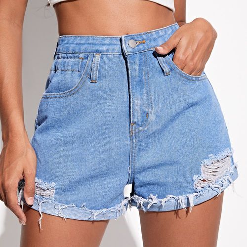 Short en jean taille haute déchiré - SHEIN - Modalova